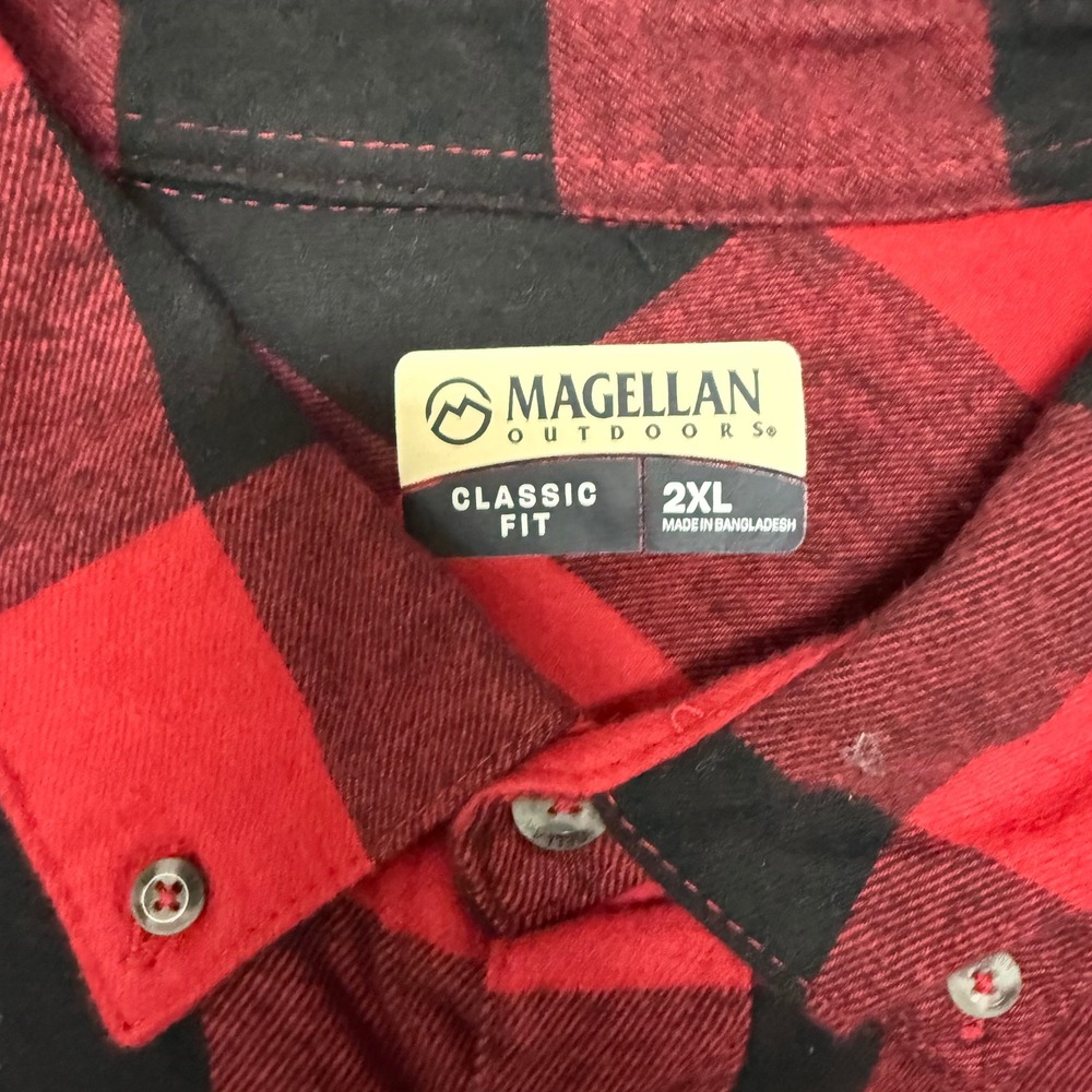 Magellan Outdoors Canyon Creek Flannel Shirt 2XL Buffalo Plaid Button Down NWT - Picture 5 of 10